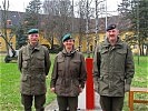 Brigadier Norbert Gehart mit Majorarzt Dr. Sylvia Sperandio und Generalmajor Kurt Raffetseder.