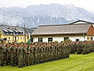 Die Soldaten bei ihrer Verabschiedung.