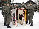 Die Rekruten beim Treuegelöbnis.