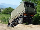 Steiles Gelände forderte die volle Konzentration der Kraftfahrer.