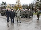 Brigadier Pernitsch und der Abgeordnete Fichtenbauer mit den Soldaten des neuen Golan-Kontingentes.