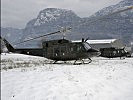 Hubschrauber des Typs AB-212 sind am Flugplatz Hohenems stationiert.