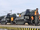 Die Artilleriegeschütze M109A5Ö... (Bild öffnet sich in einem neuen Fenster)