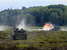 Kampfpanzer im scharfen Schuss