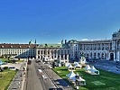 Panoramafoto vom Aufbau am Heldenplatz. (Bild öffnet sich in einem neuen Fenster)