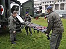 Letztes Training zur Demonstration der San-Trage aus dem Fahrzeug. (Bild öffnet sich in einem neuen Fenster)