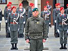 Brigadier Christiner kommandierte den militärischen Festakt im Burghof. (Bild öffnet sich in einem neuen Fenster)