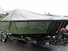 Das Arbeits- u.Transportboot der Pioniere vor dem Abladen. (Bild öffnet sich in einem neuen Fenster)
