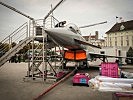 Das Eurofighter-Mock-Up Ausstellungsmodell im 1:1 Maßstab ist aufgebaut. (Bild öffnet sich in einem neuen Fenster)