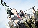 Bundespräsident Heinz Fischer bei seiner Rede im Rahmen der Angelobung. (Bild öffnet sich in einem neuen Fenster)