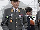 Militärkommandant Kurt Wagner bei seiner Rede. (Bild öffnet sich in einem neuen Fenster)
