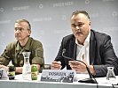Doskozil und Wagner bei der Pressekonferenz. (Bild öffnet sich in einem neuen Fenster)