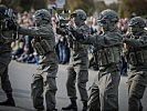 Nahkampfvorführung der Gardesoldaten. (Bild öffnet sich in einem neuen Fenster)