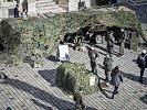 Getarnter Informationsstand der Milizinsel. (Bild öffnet sich in einem neuen Fenster)
