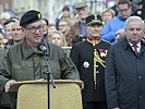 Der steirische Militärkommandant, Brigadier Zöllner, bei seiner Ansprache. (Bild öffnet sich in einem neuen Fenster)