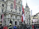 ...wird am Grazer Hauptplatz gehisst. (Bild öffnet sich in einem neuen Fenster)