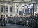 Über eine Videowall konnte man die Angelobung im Livestream verfolgen. (Bild öffnet sich in einem neuen Fenster)