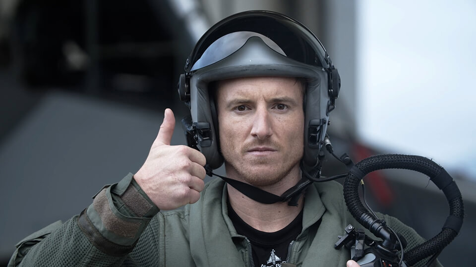 Abbildung eines Eurofighter Kampfjetpiloten des Österreichischen Bundesheeres